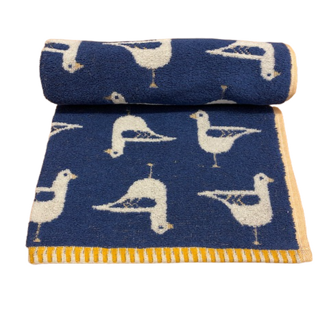 Bellissimo Navy Seagull Jacquard Towel