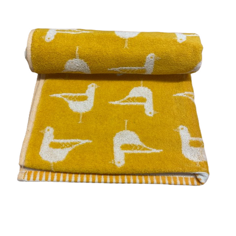 Bellissimo Ochre Seagull Jacquard Cotton Towel